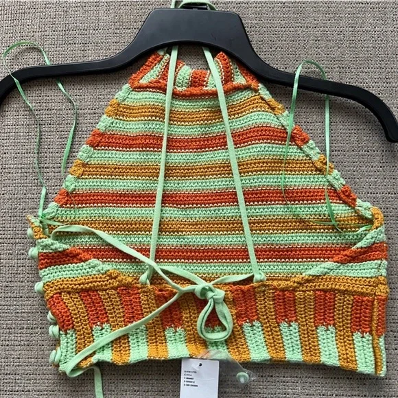 NWT UO Seraphina Striped High Neck Knit Top - Medium - Picture 7 of 13